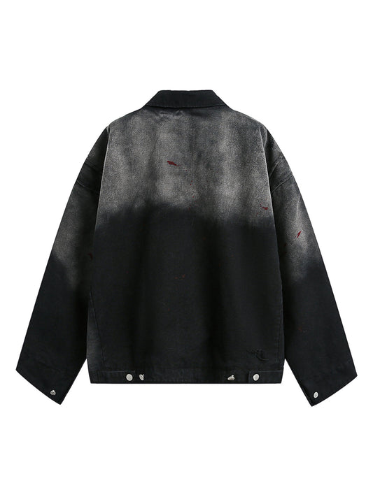Jaqueta Washed Ink Gradient Ripped