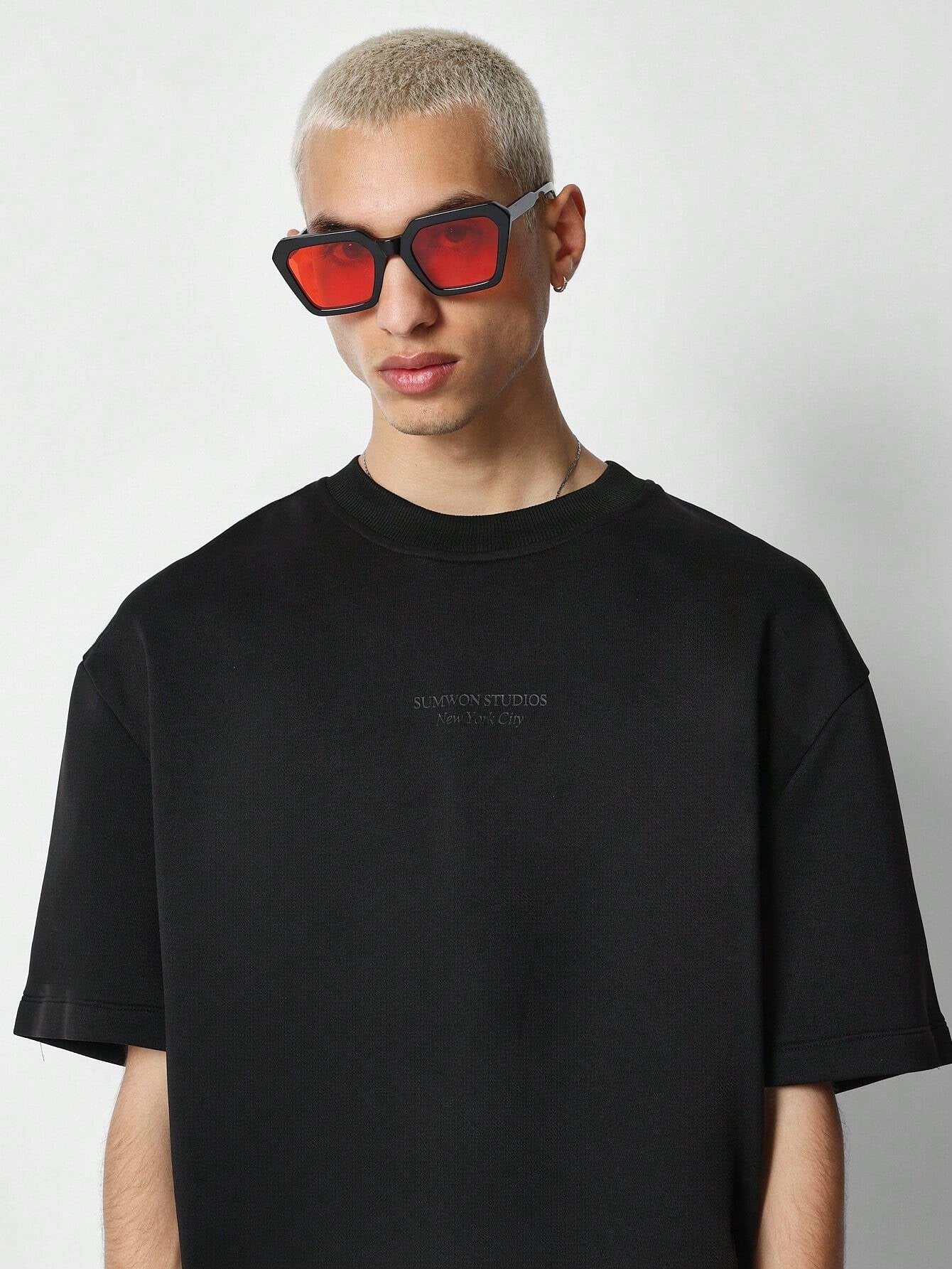 Camiseta DROPSTREET de Manga Curta Textura Gravada