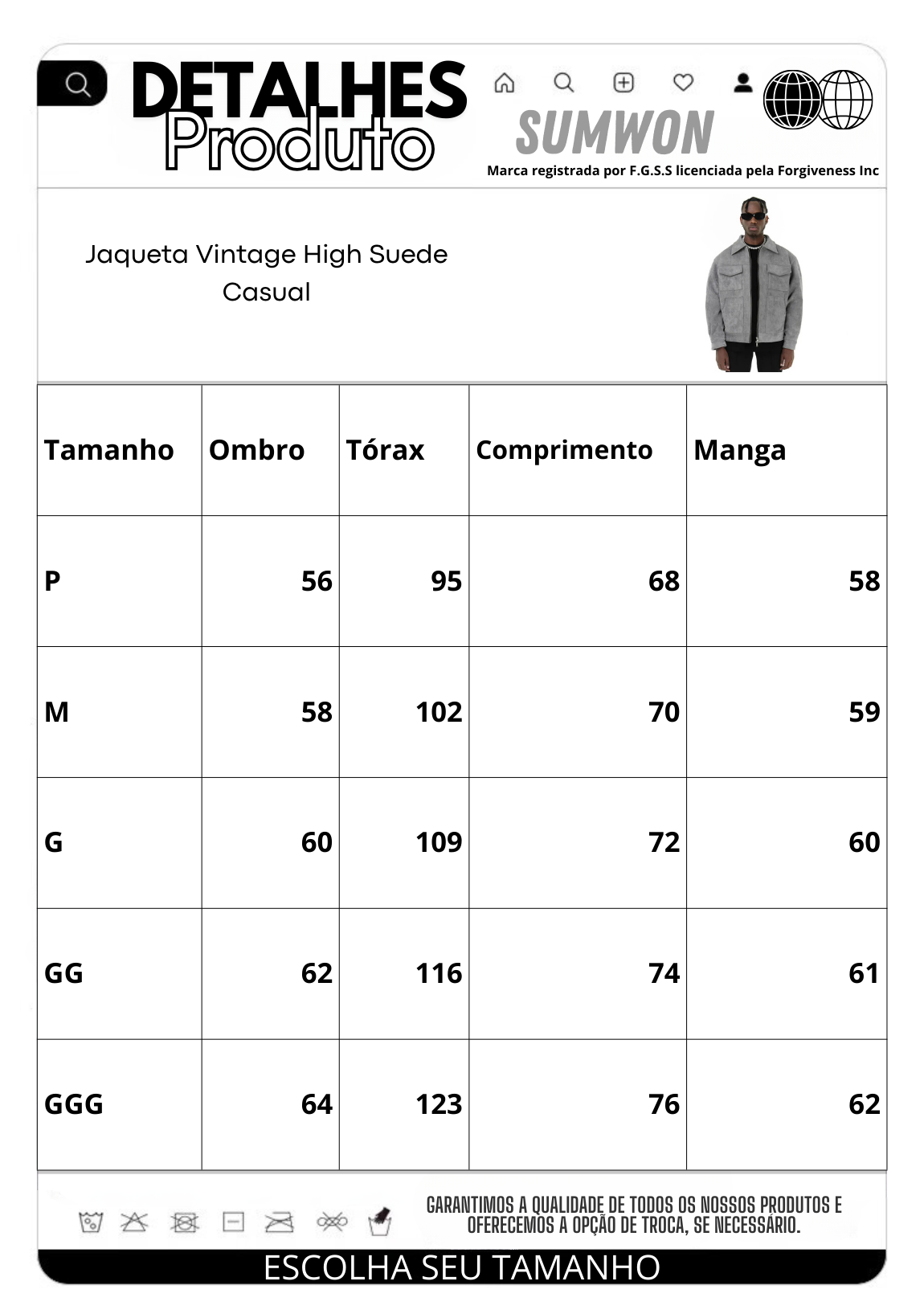 Jaqueta Vintage High Suede Casual