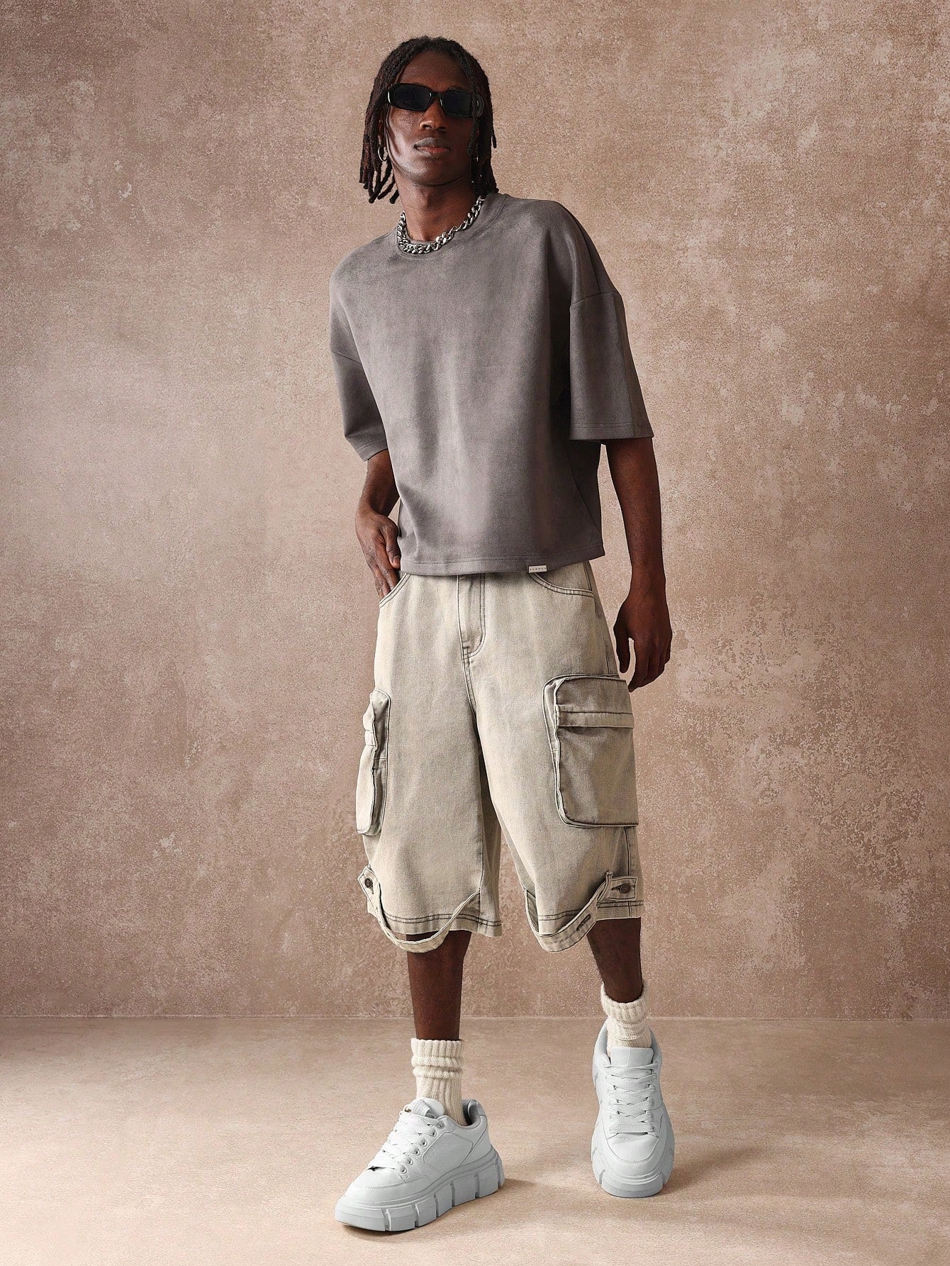 Camiseta  DROPSTREET Boxy Oversized Veludo