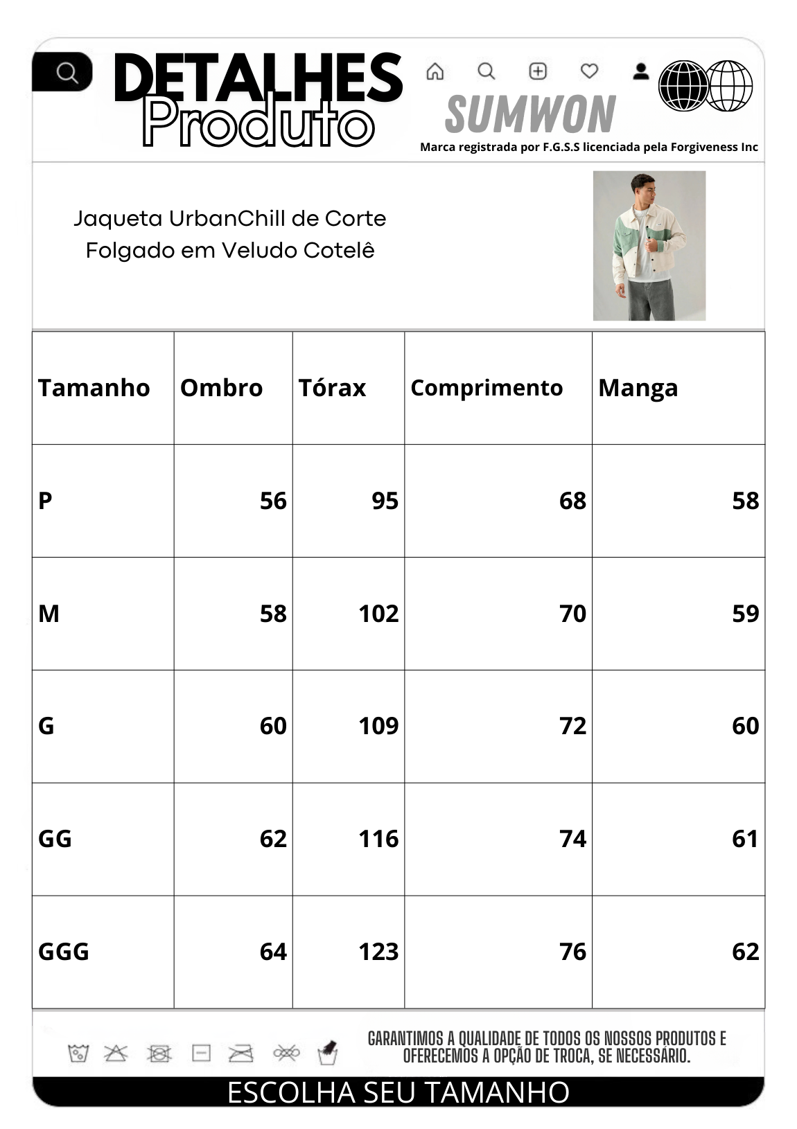 Jaqueta UrbanChill de Corte Folgado em Veludo Cotelê