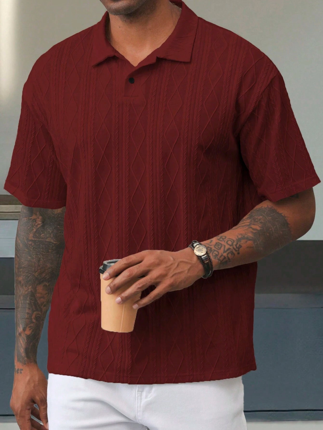 Camisa CasualCool  Polo de Manga Curta Casual/Escritório