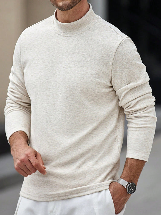 Camiseta CasualCool Luxury de Manga Longa com Gola em Pé