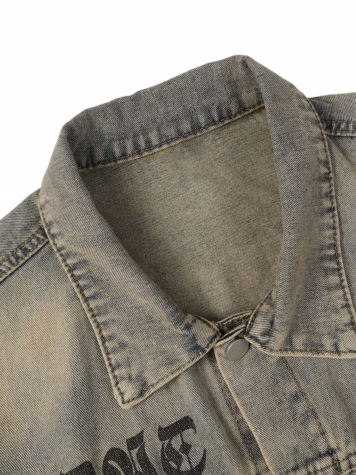 Jaqueta Washed Vintage Letter