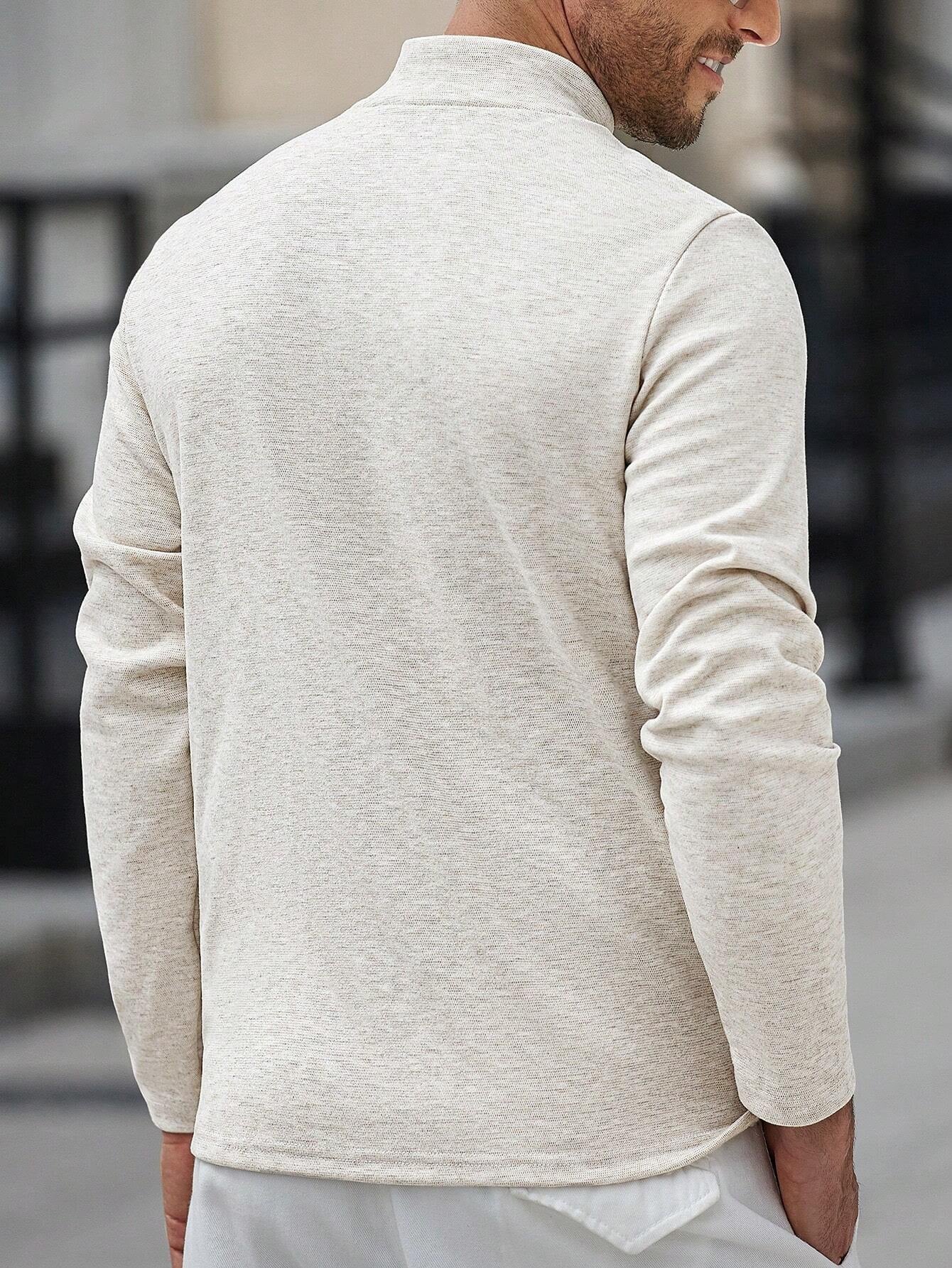 Camiseta CasualCool Luxury de Manga Longa com Gola em Pé