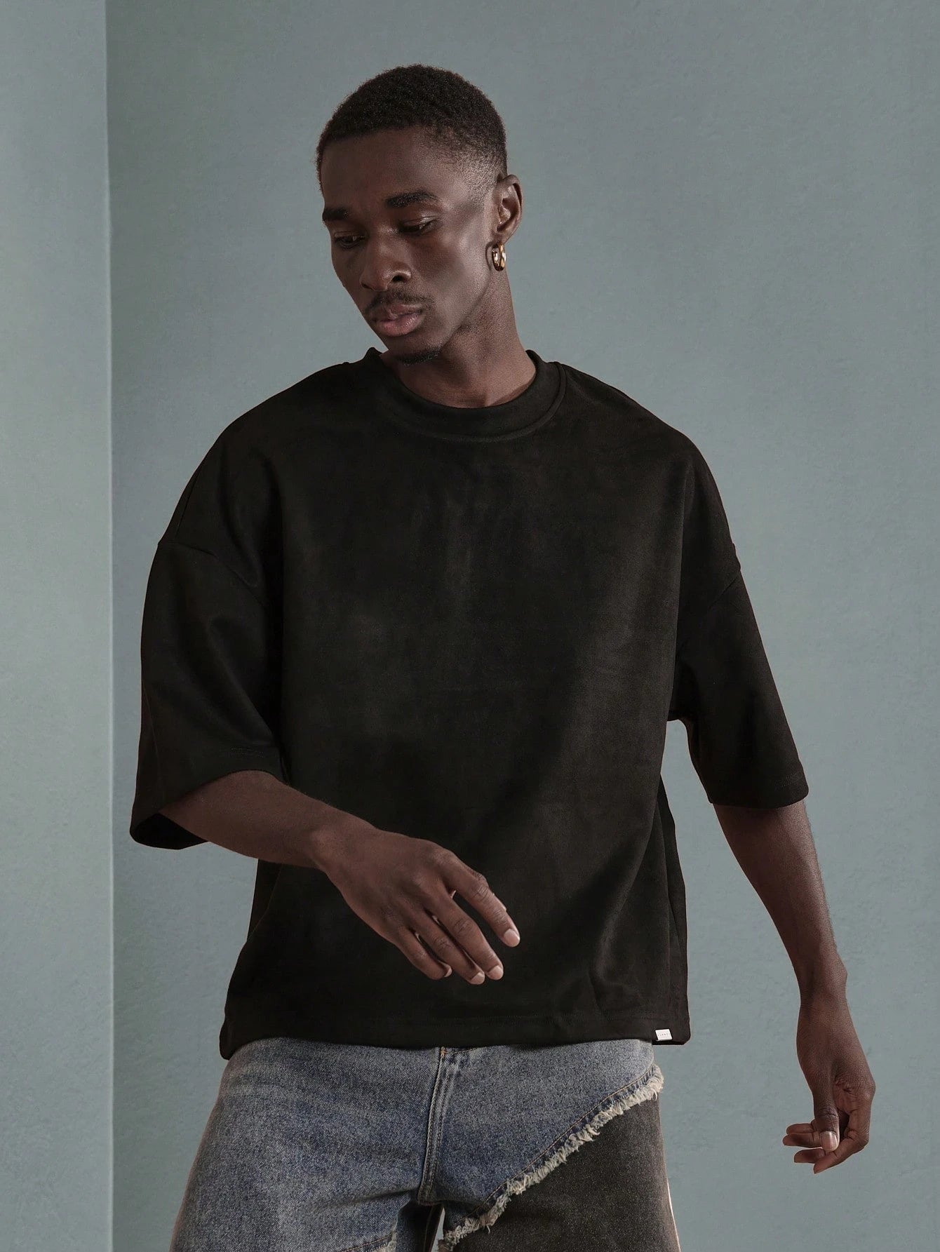 Camiseta  DROPSTREET Boxy Oversized Veludo