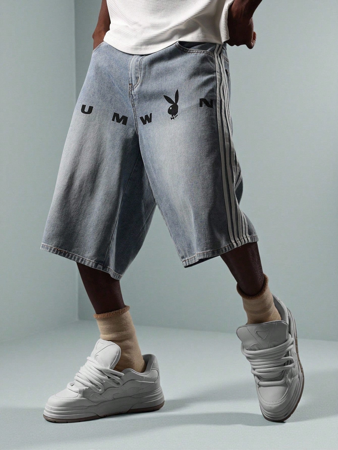 Shorts PLAYBOY XDROPSTRET Jeans List Oversized