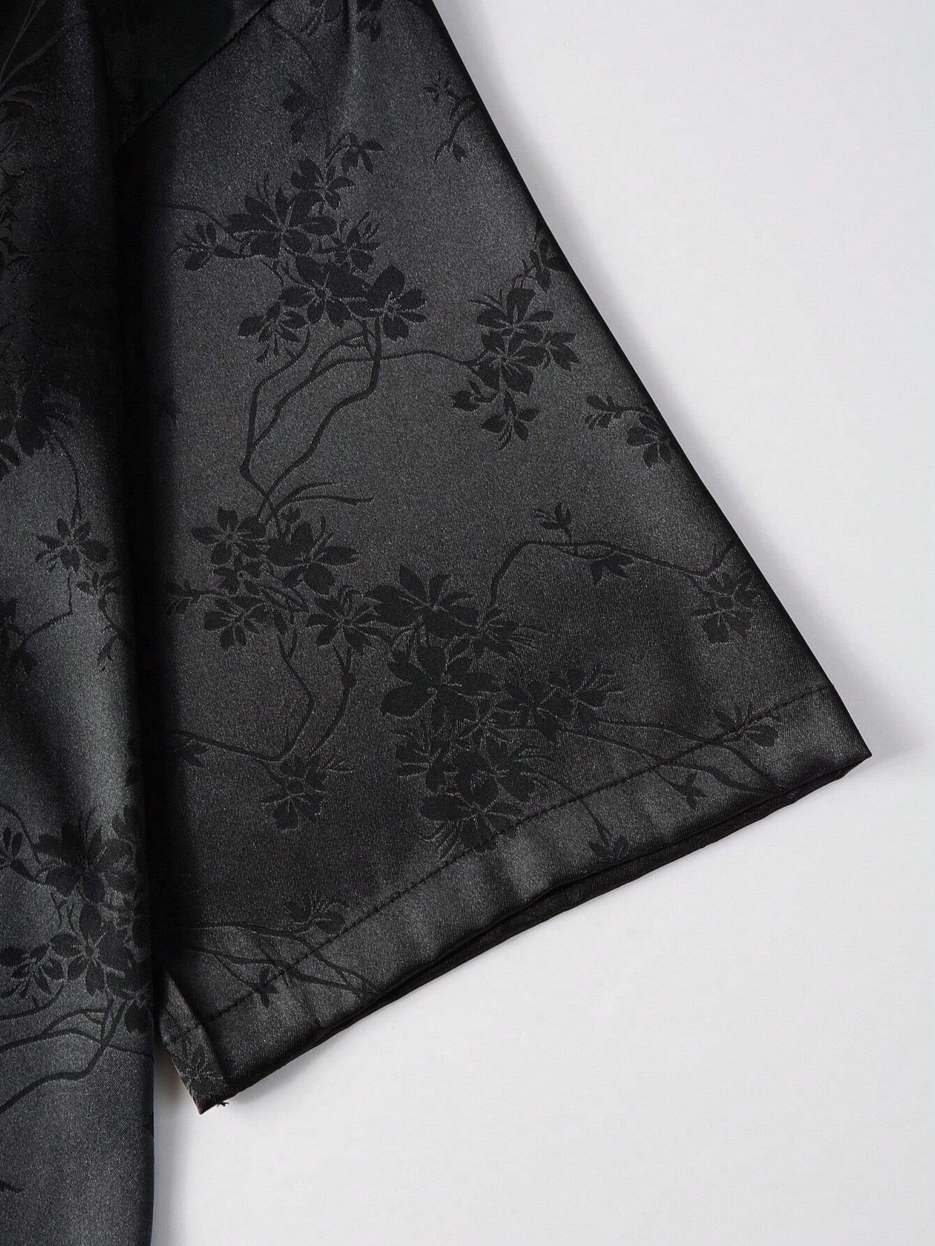 Conjunto  DROPSTREET Hypemode Camisa e Shorts Estampa Floral Jacquard