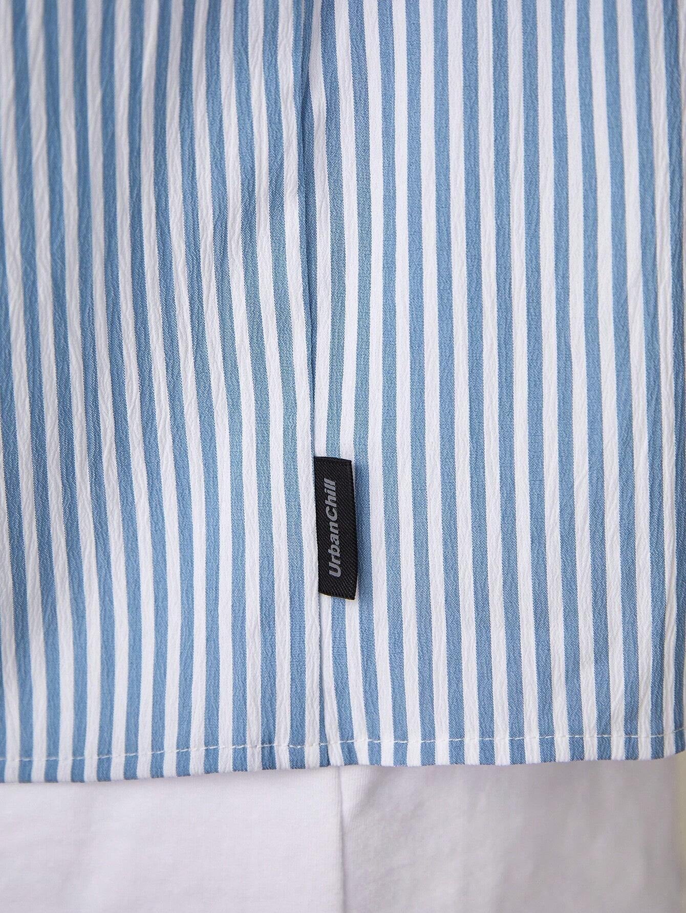 Camisa UrbanChill StreetEZ de manga curta listrada