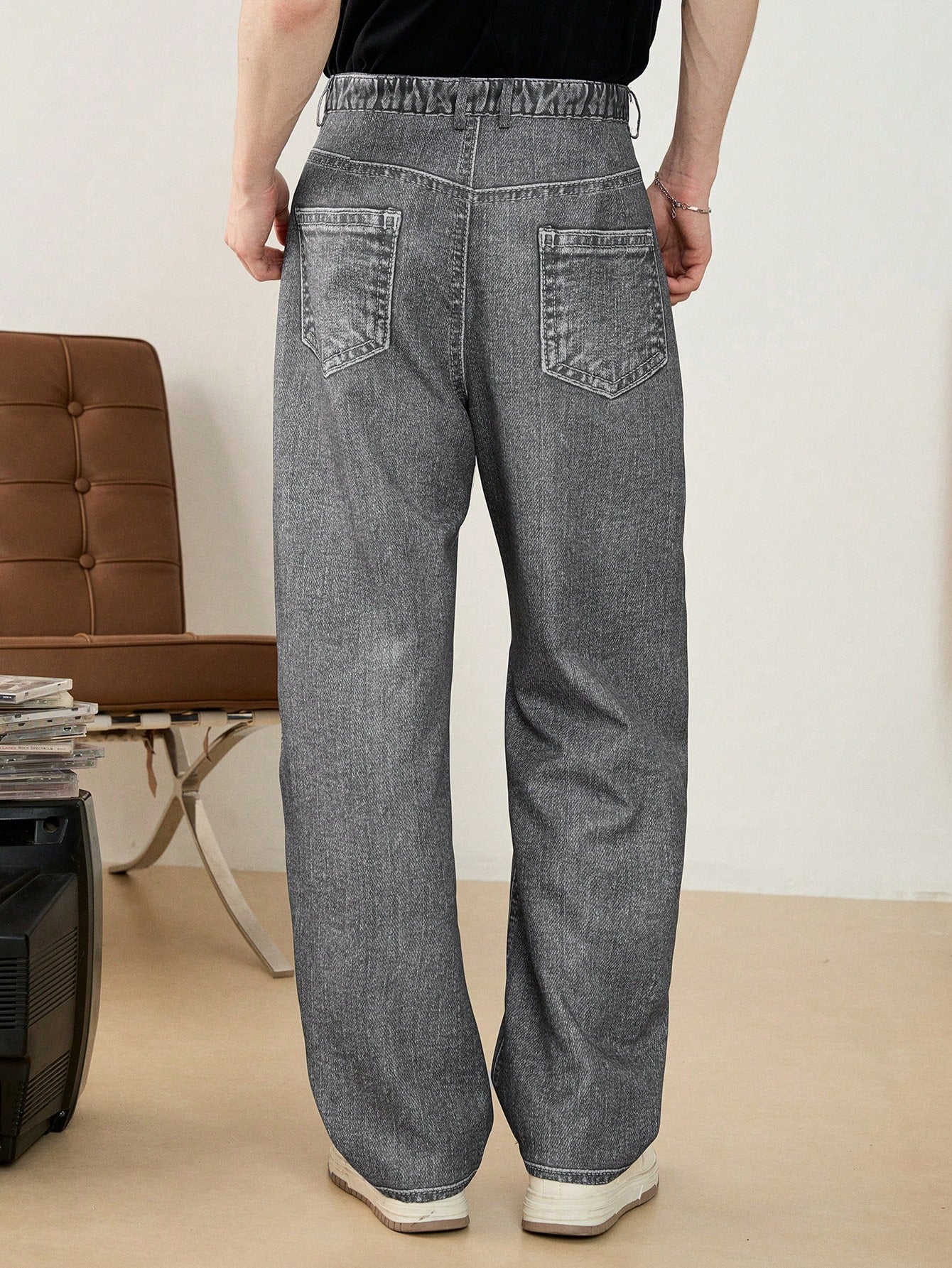 Calça UrbanChill Grey Casual Reta