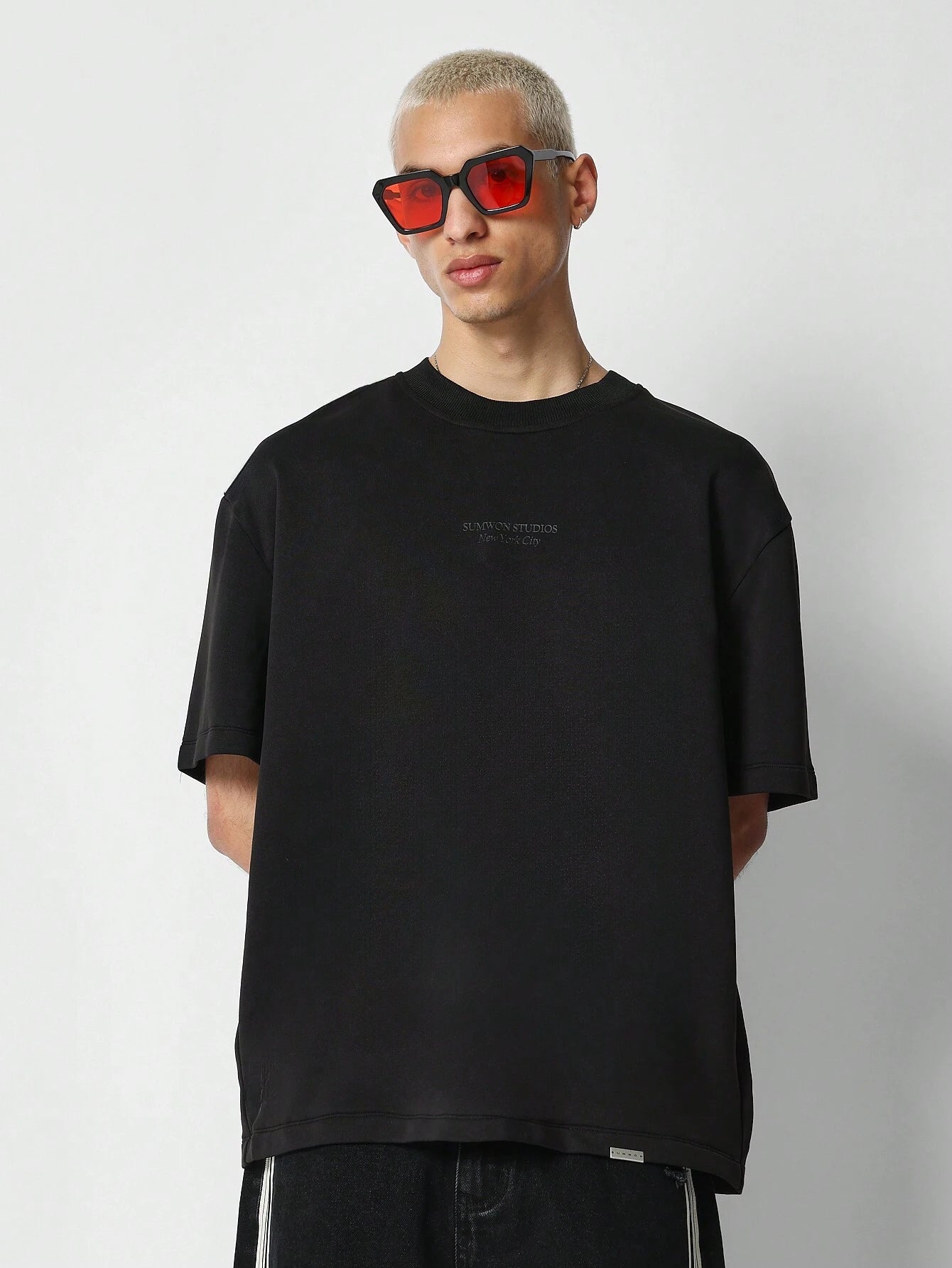 Camiseta  DROPSTREET de Manga Curta Textura Gravada