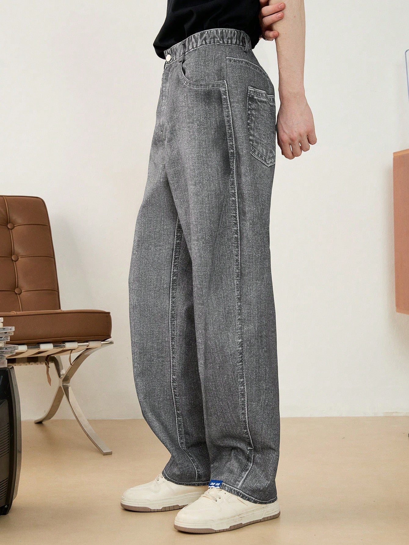 Calça UrbanChill Grey Casual Reta