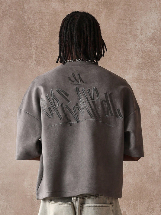 Camiseta  DROPSTREET Boxy Oversized Veludo