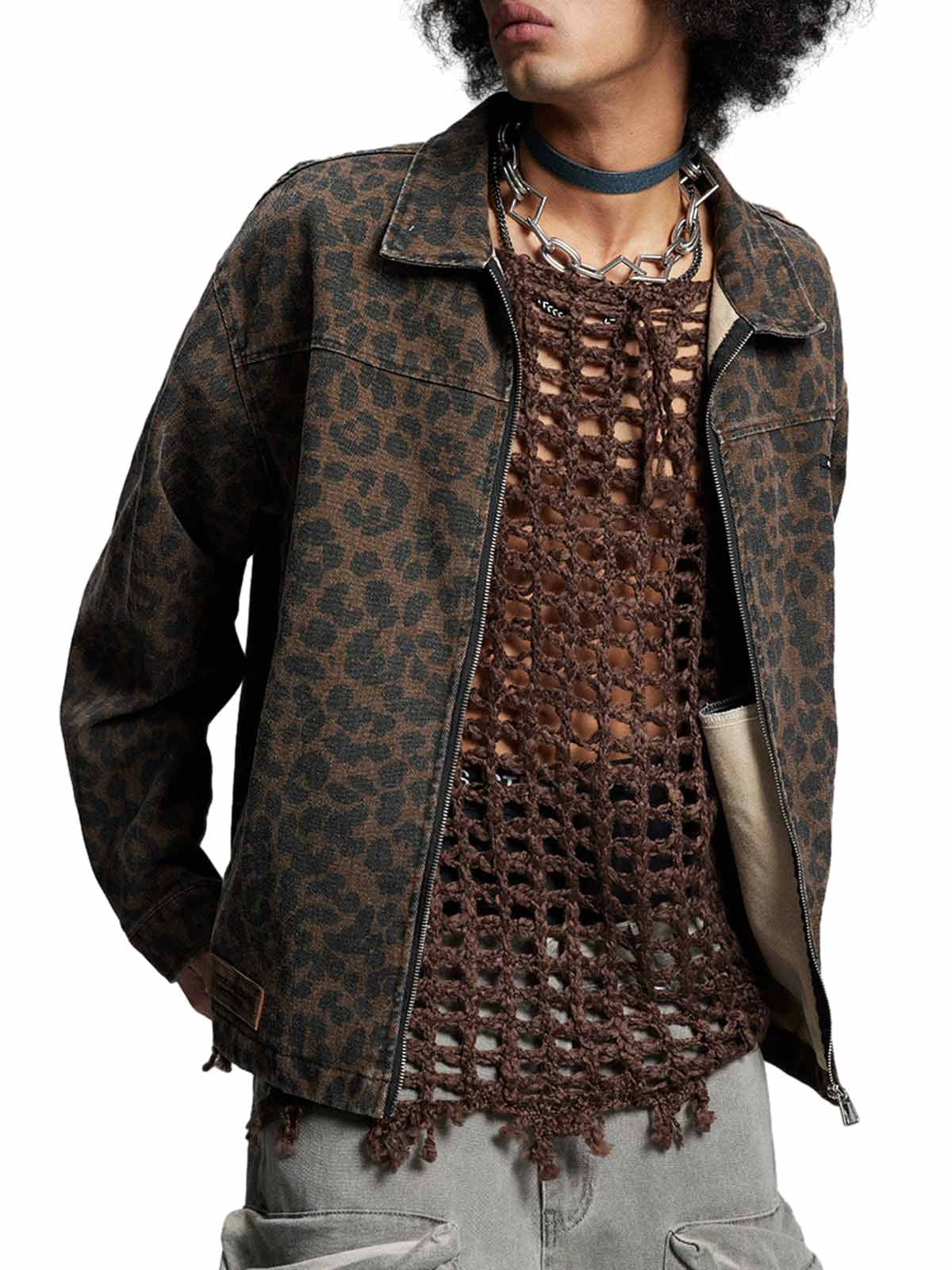 Jaqueta Vintage Washed Cheetah