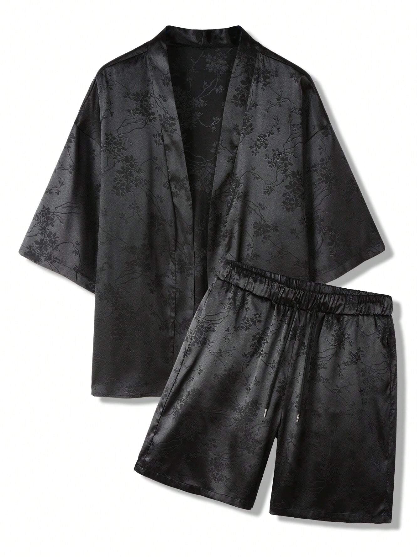 Conjunto  DROPSTREET Hypemode Camisa e Shorts Estampa Floral Jacquard