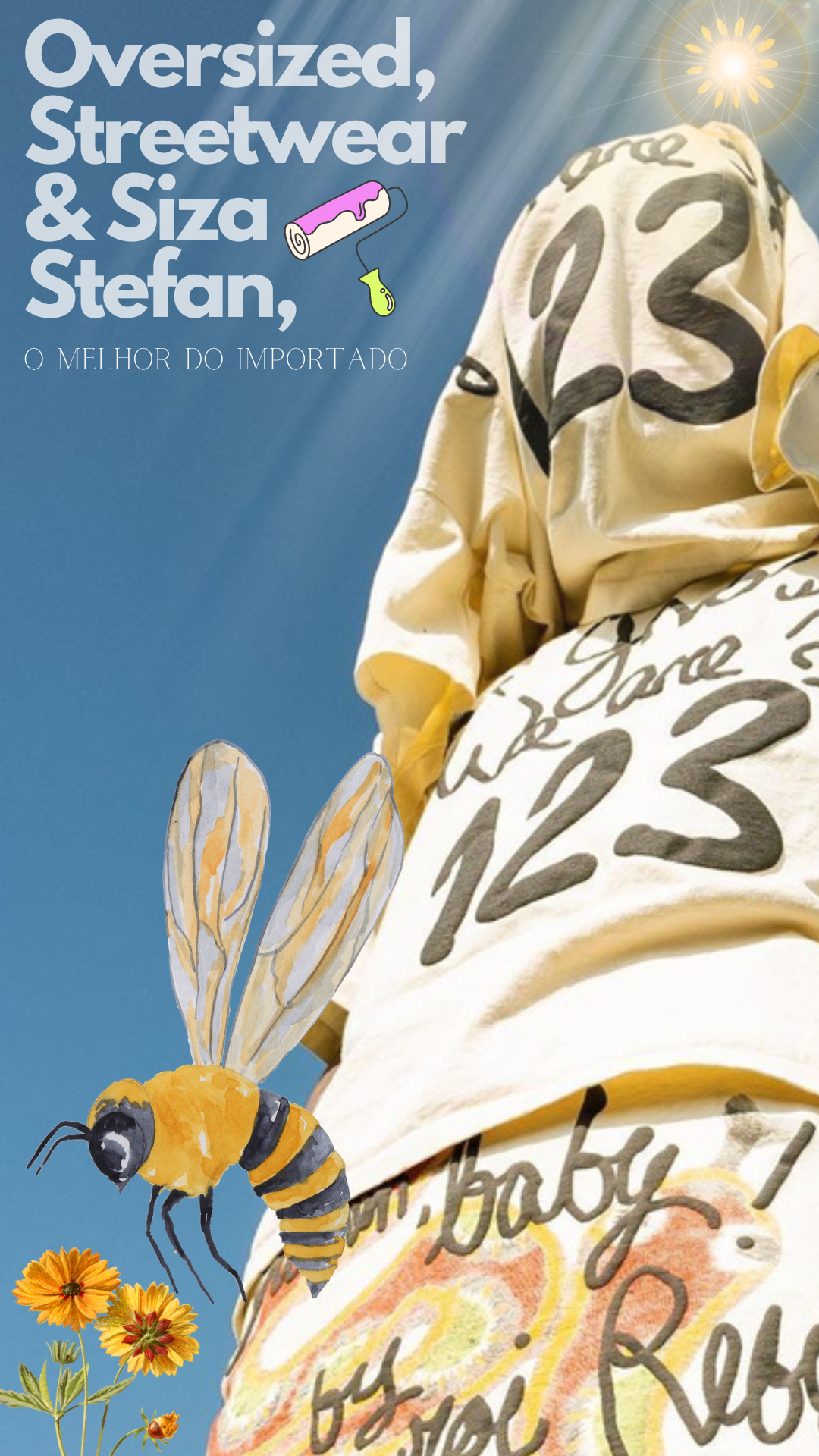 Camiseta Oversized 123 Rainbow Retro