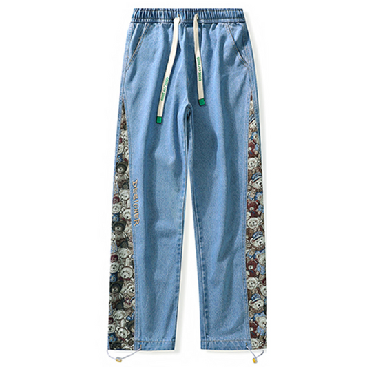 Calça Jeans Ursos Bordados