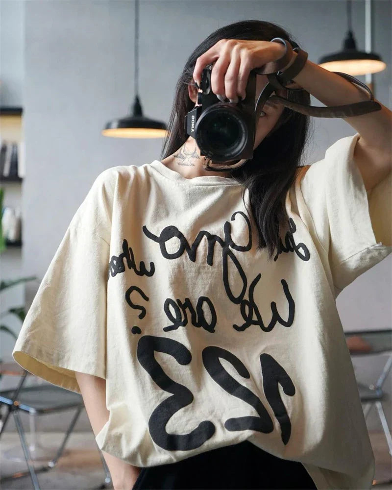 Camiseta Oversized 123 Rainbow Retro