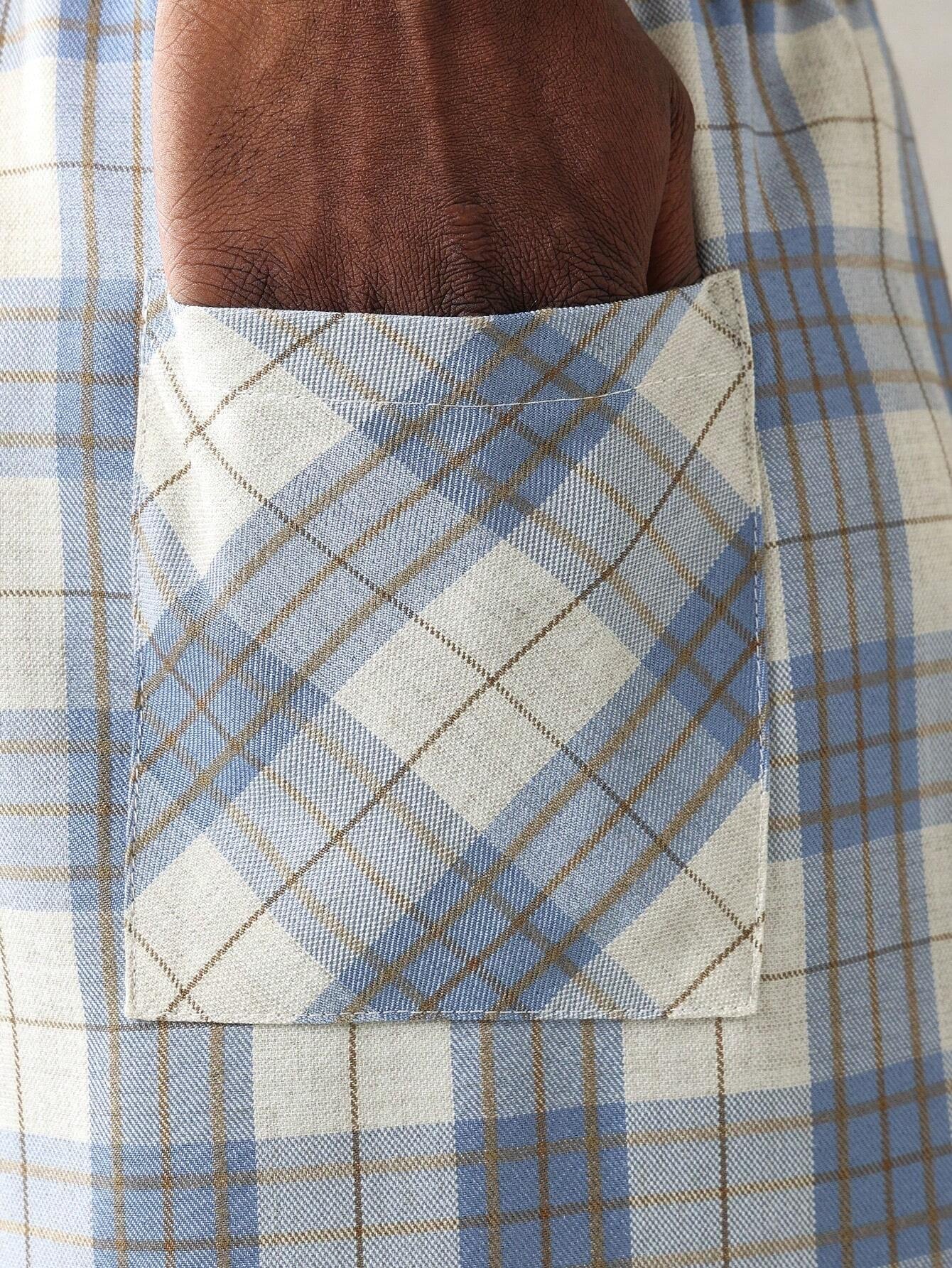 Calça  DROPSTREET Solta Xadrez com Cordões