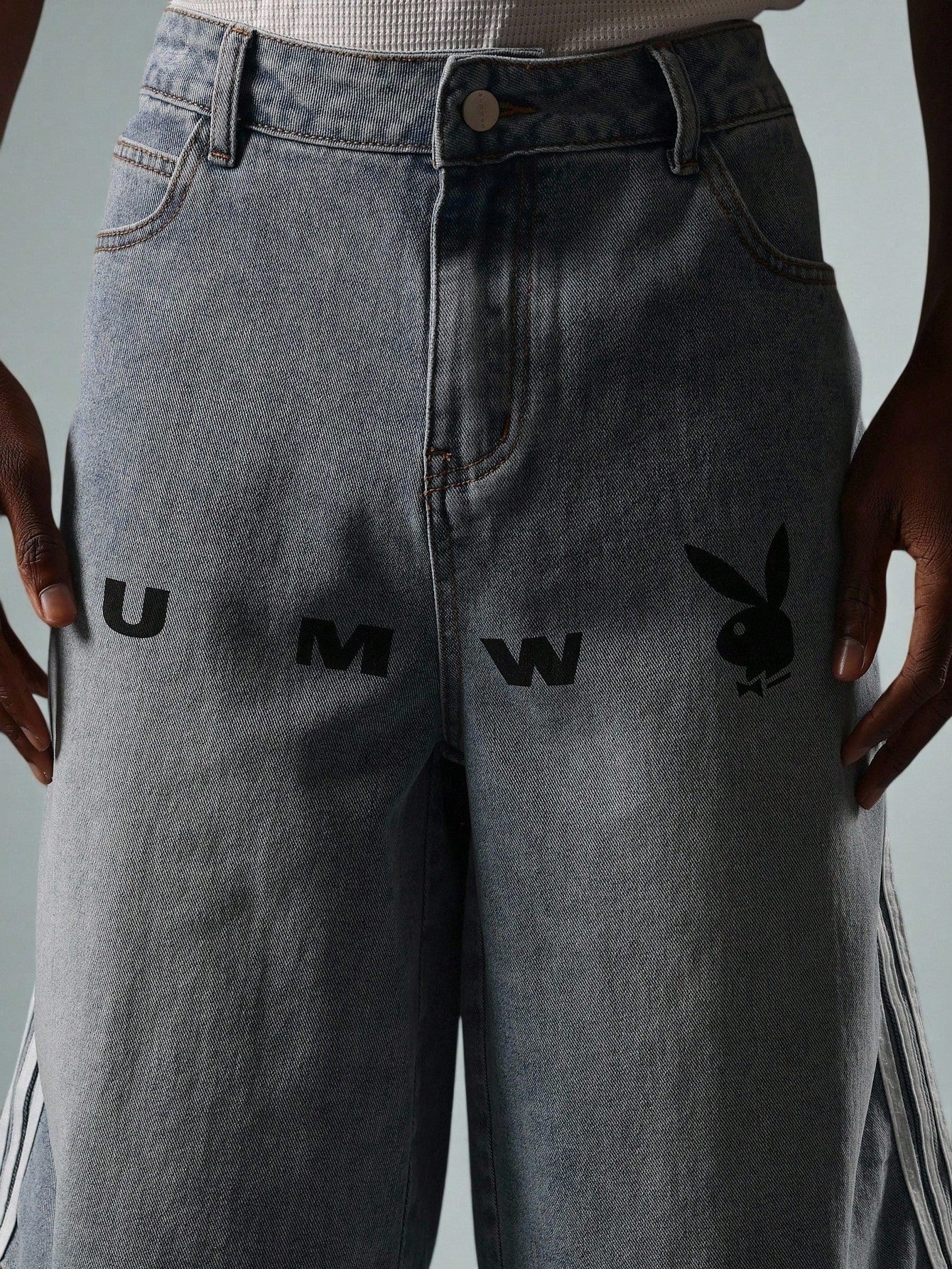 Shorts PLAYBOY XDROPSTRET Jeans List Oversized