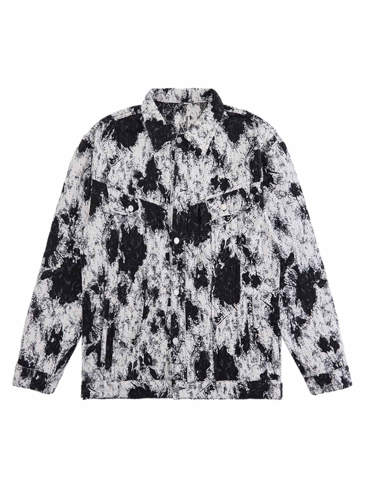 Jaqueta Black And White Contrast Floral