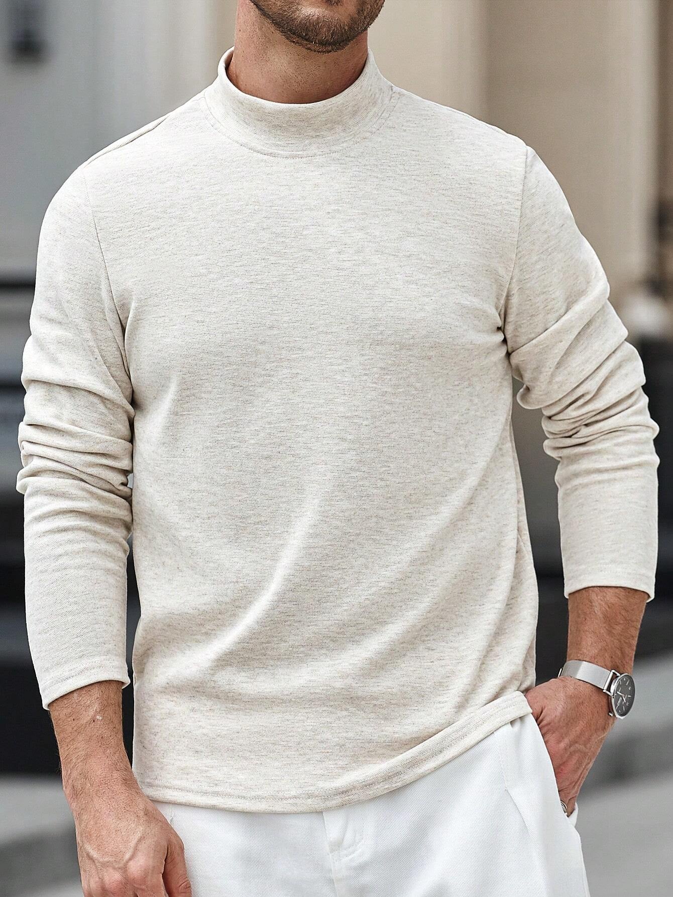 Camiseta CasualCool Luxury de Manga Longa com Gola em Pé