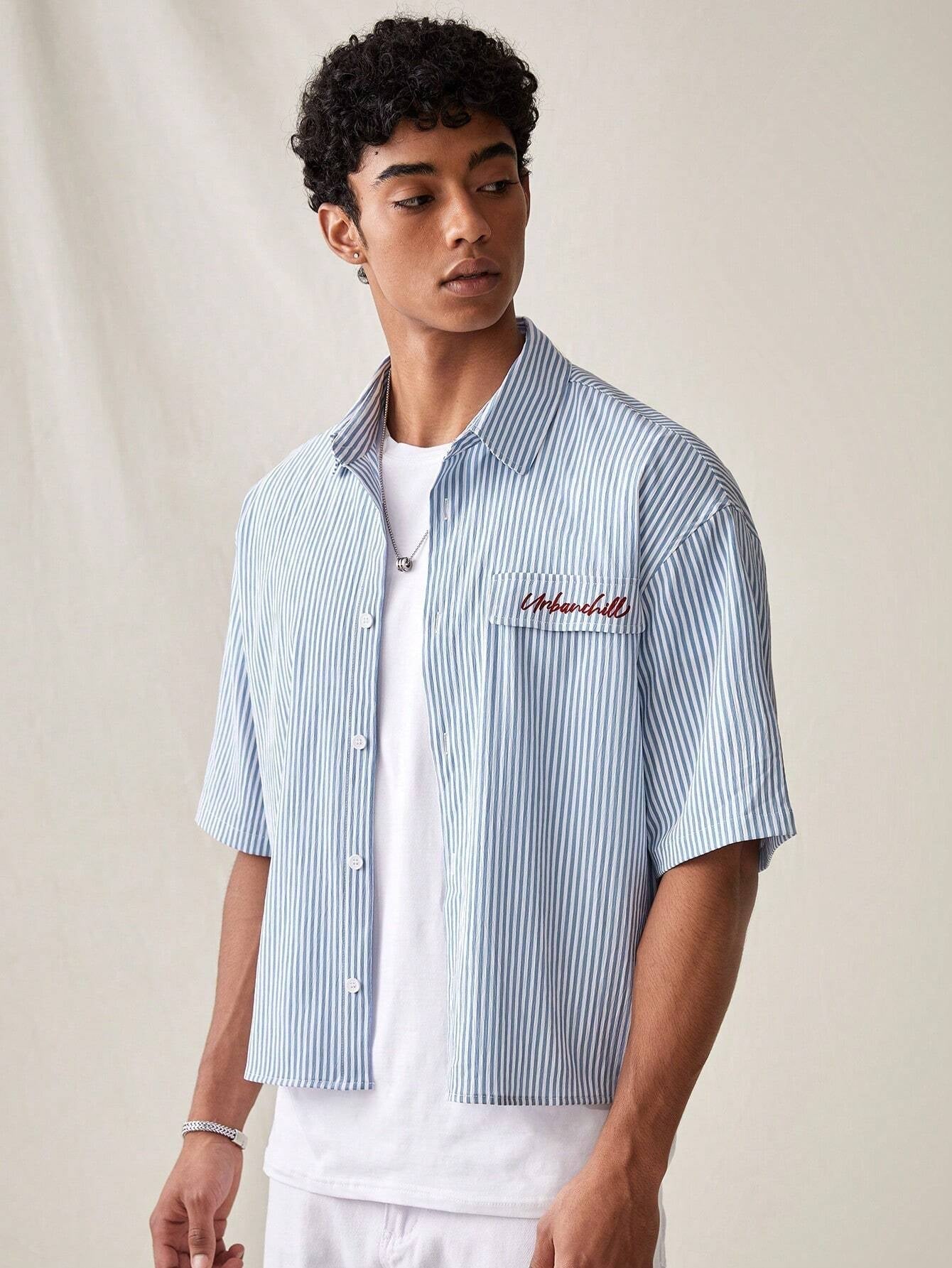 Camisa UrbanChill StreetEZ de manga curta listrada