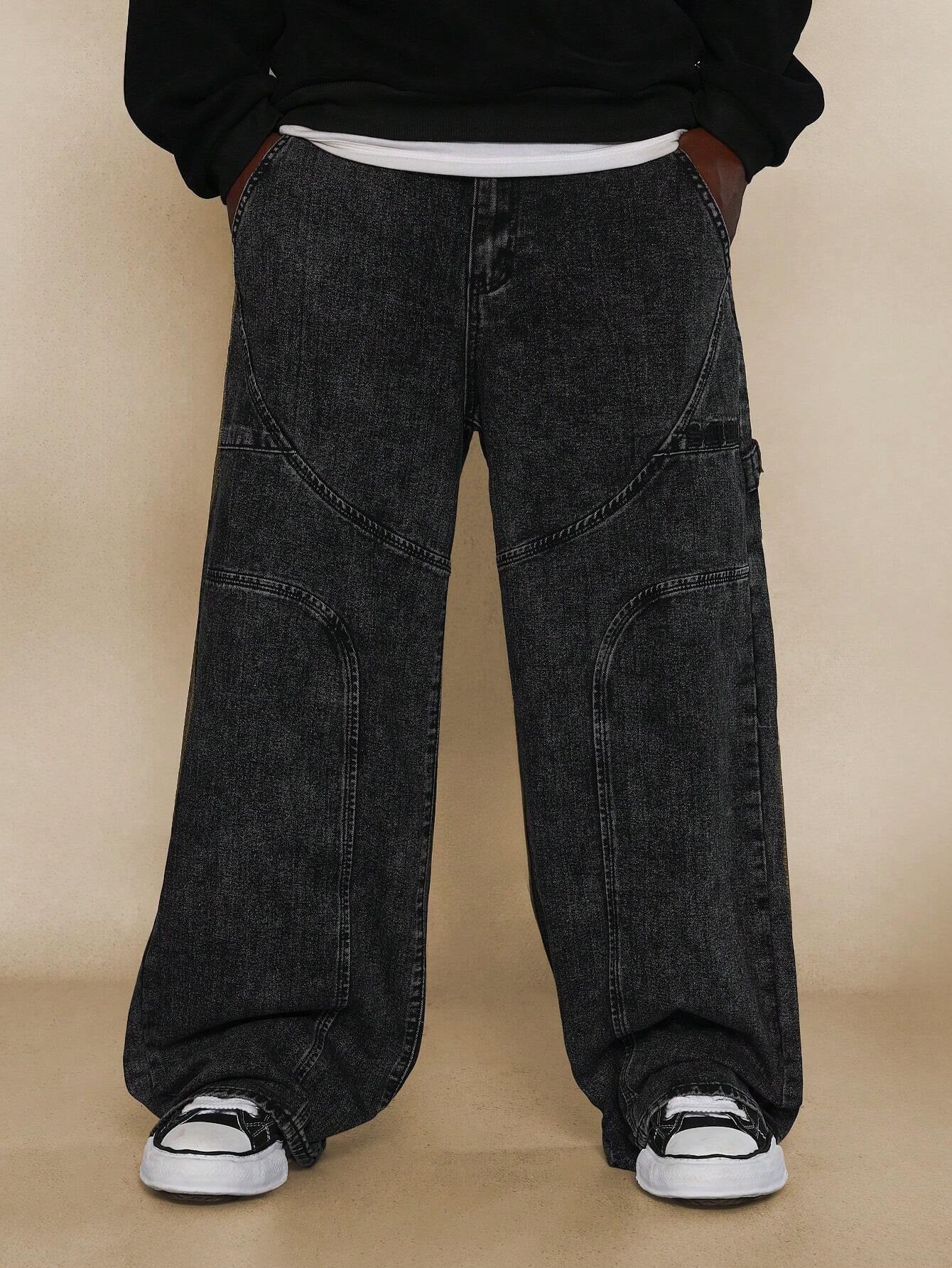 Calça  DROPSTREET Denim Reta Anos 90 com Painéis Curvos