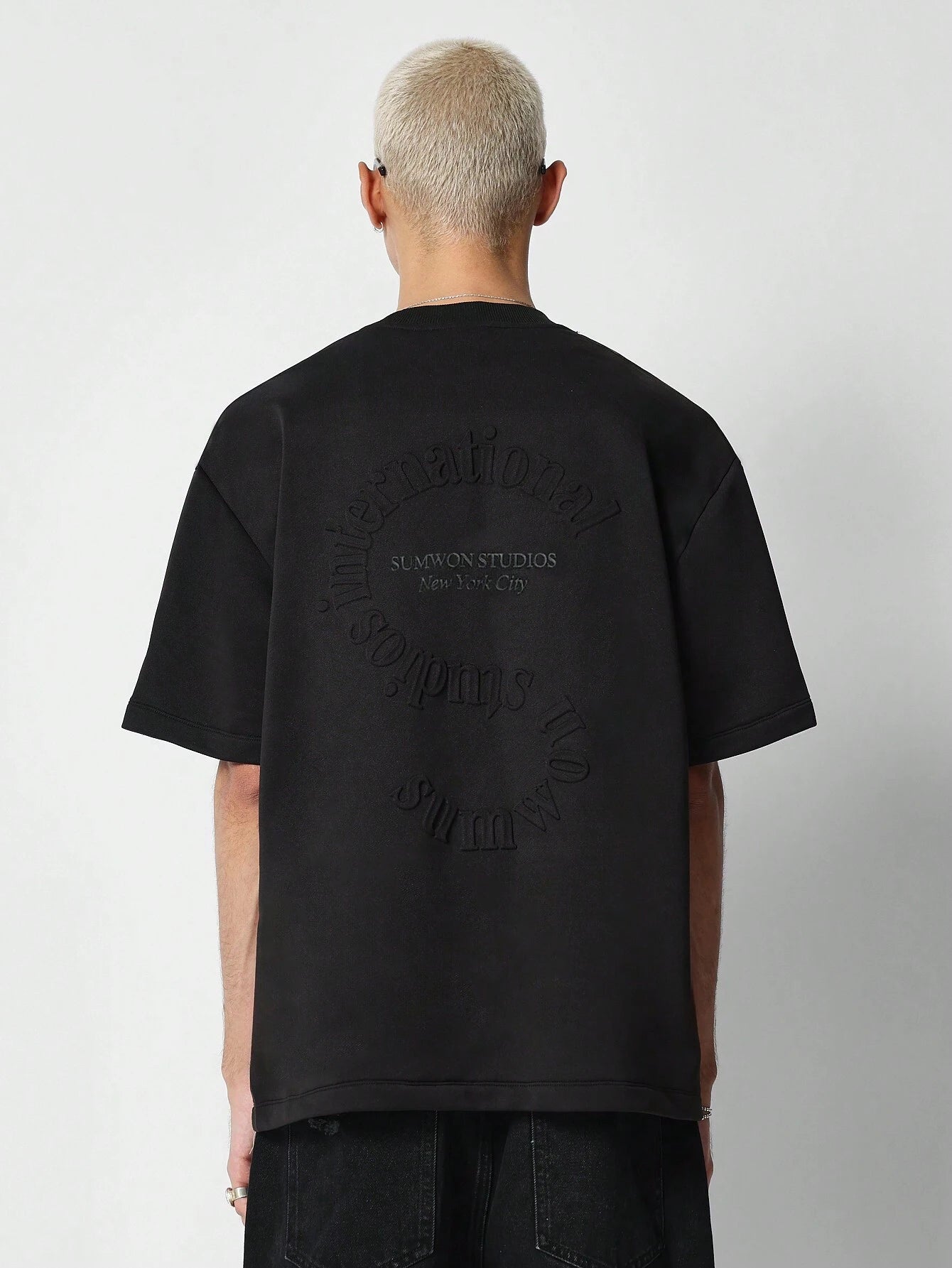 Camiseta  DROPSTREET de Manga Curta Textura Gravada