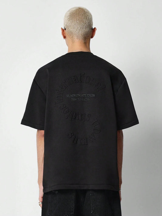 Camiseta  DROPSTREET de Manga Curta Textura Gravada