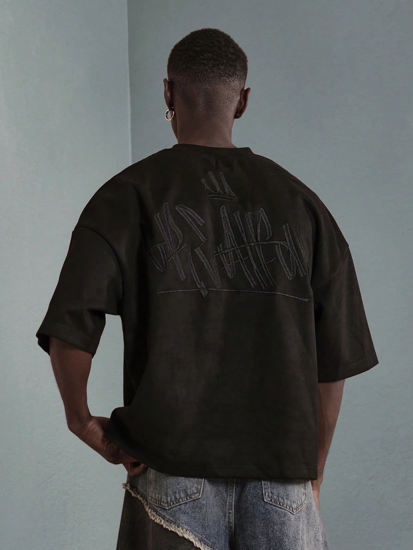 Camiseta  DROPSTREET Boxy Oversized Veludo