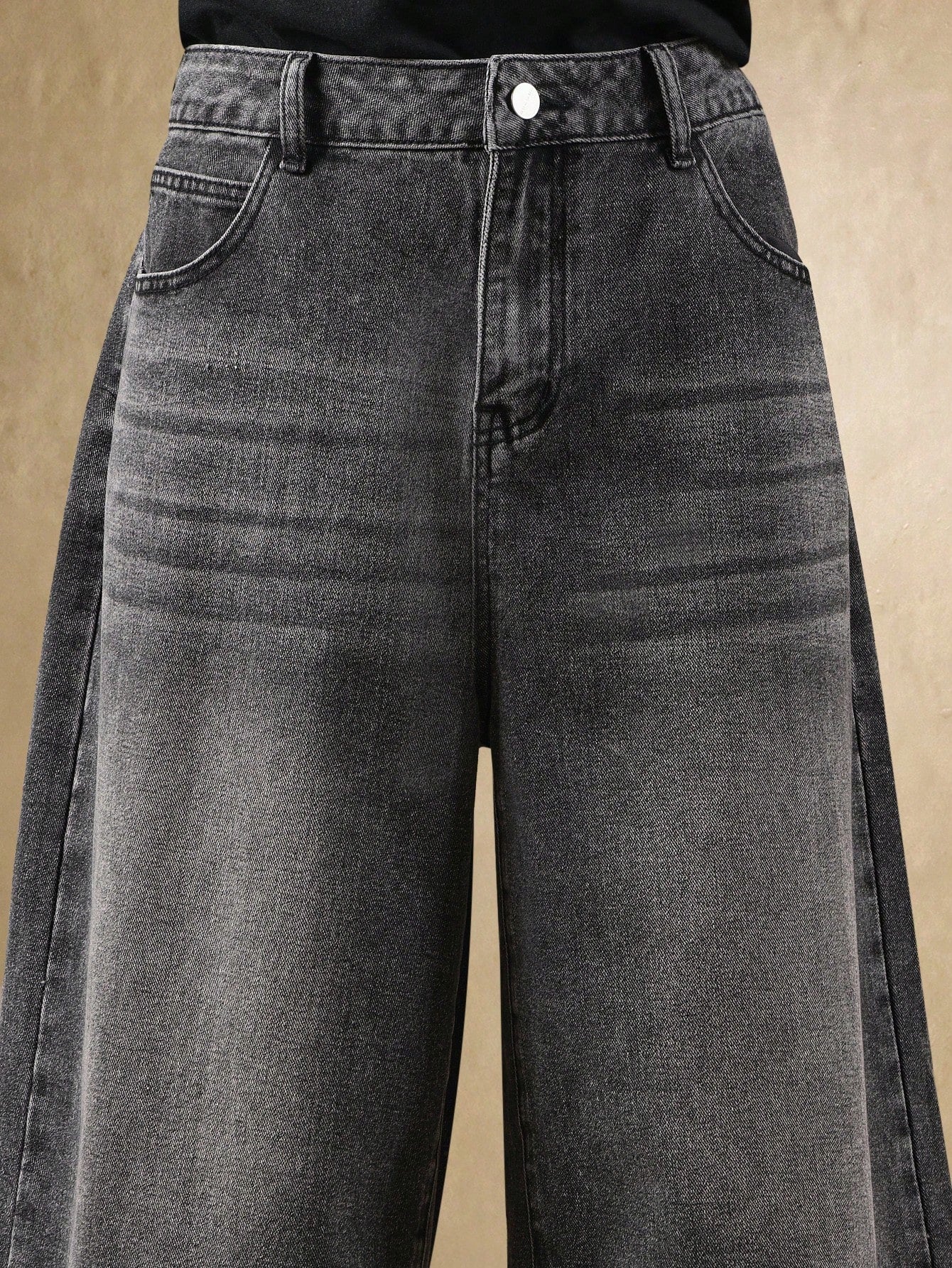 Shorts Denim Oversized de Perna Larga