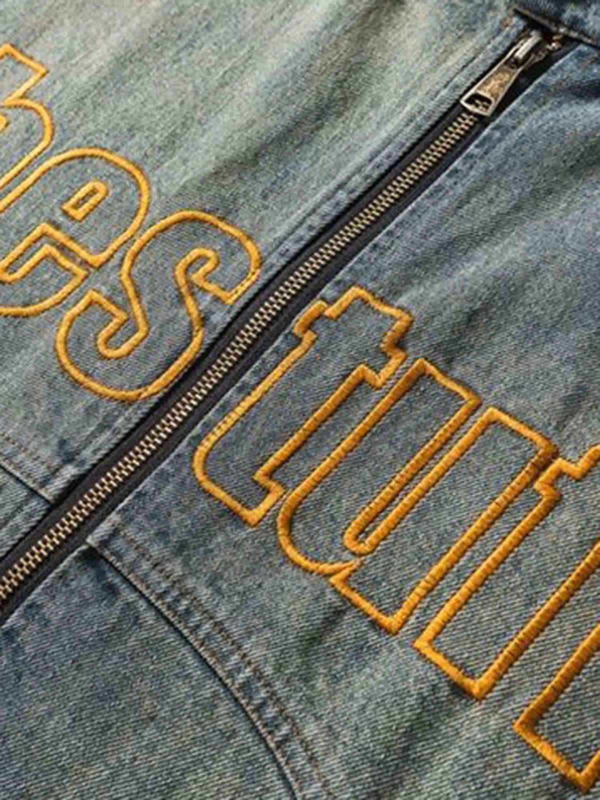Jaqueta Embroidered Do-over Denim Jacket - 1911