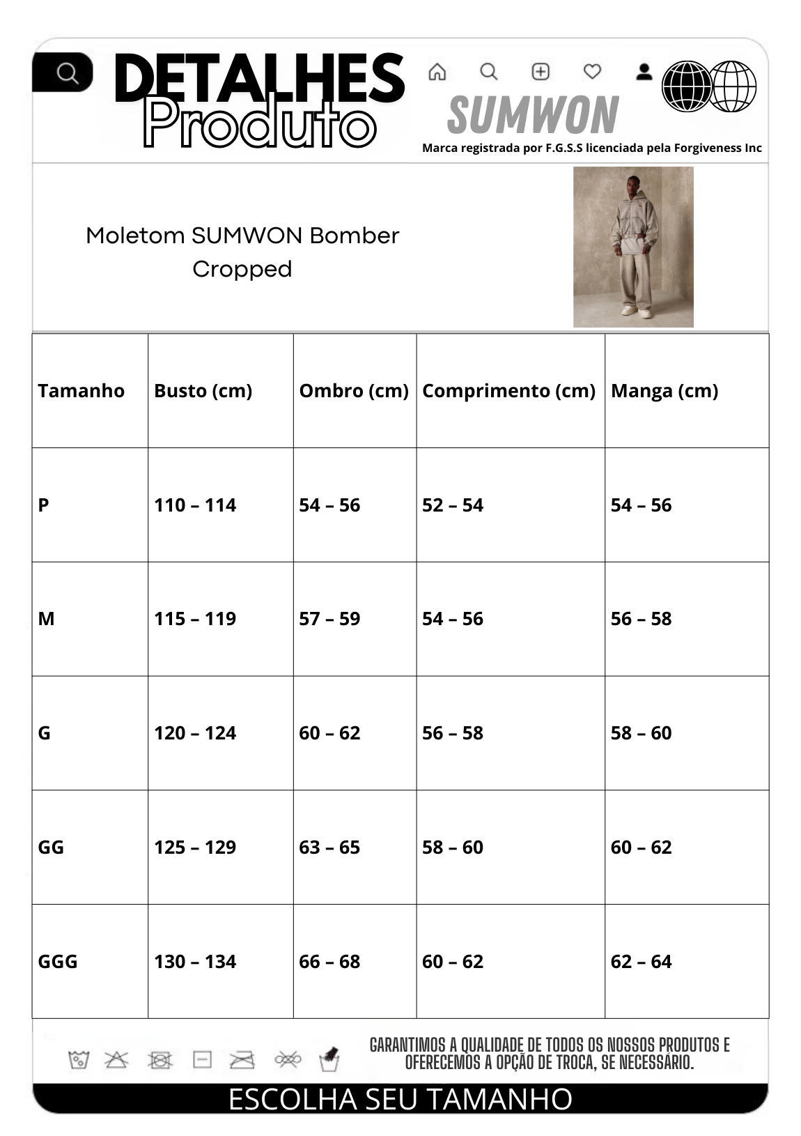 Moletom SMWN Bomber Crop Fit