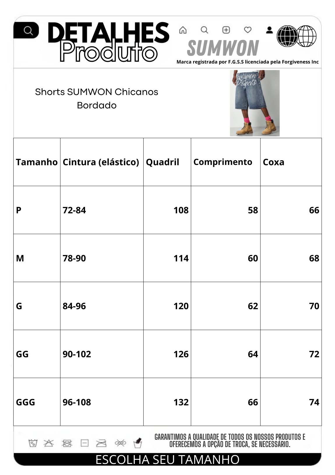 Shorts DROPSTRET  Chicanos Bordado